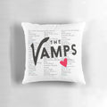 The Vamps band members on a plush pillow