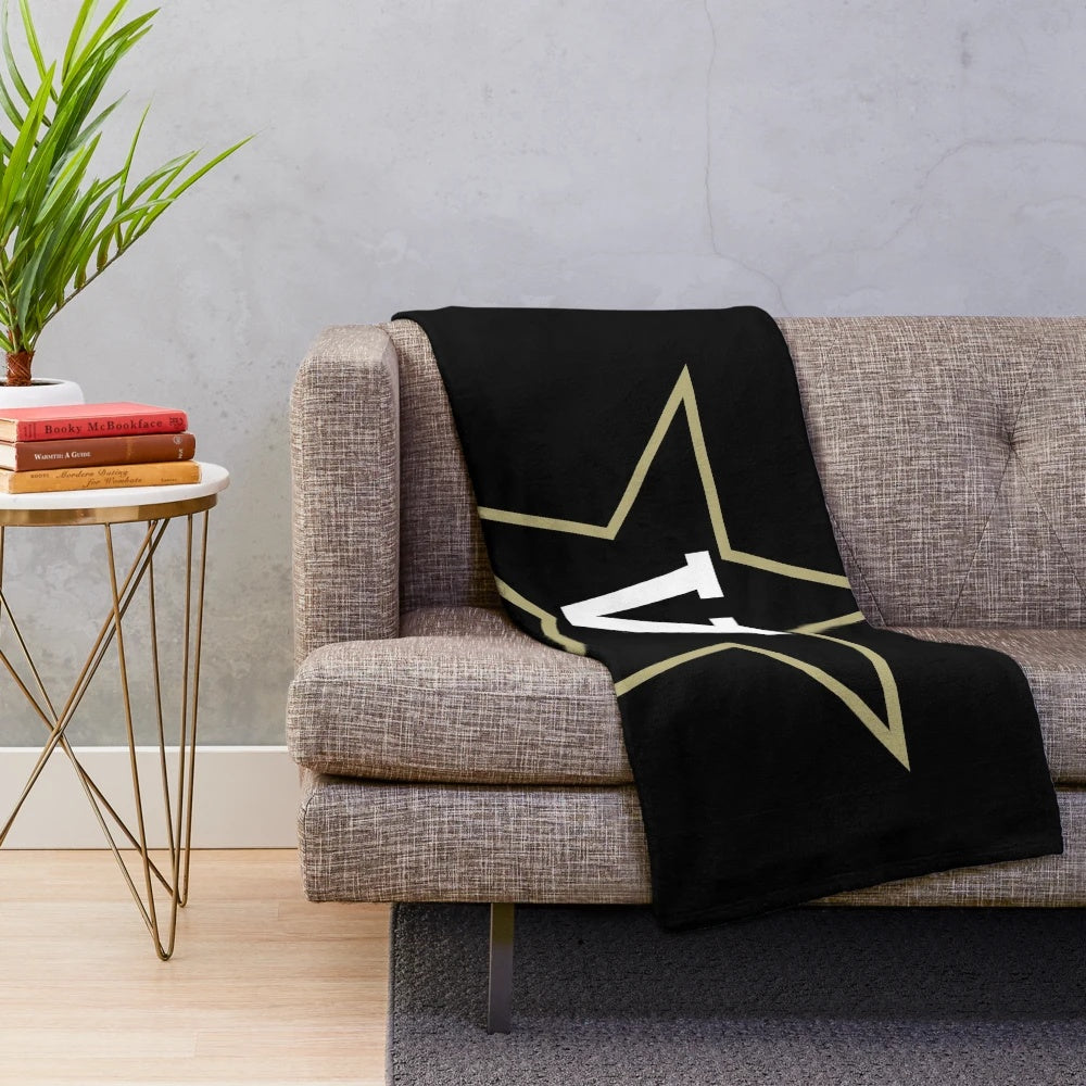 Vanderbilt Commodores plush blanket featuring the university's football logo