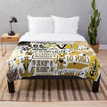 Vanderbilt University inspired plush blanket with black and gold design