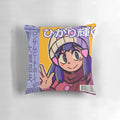 Vaporwave anime aesthetic pillow featuring a design inspired by classic video games and citypop culture.