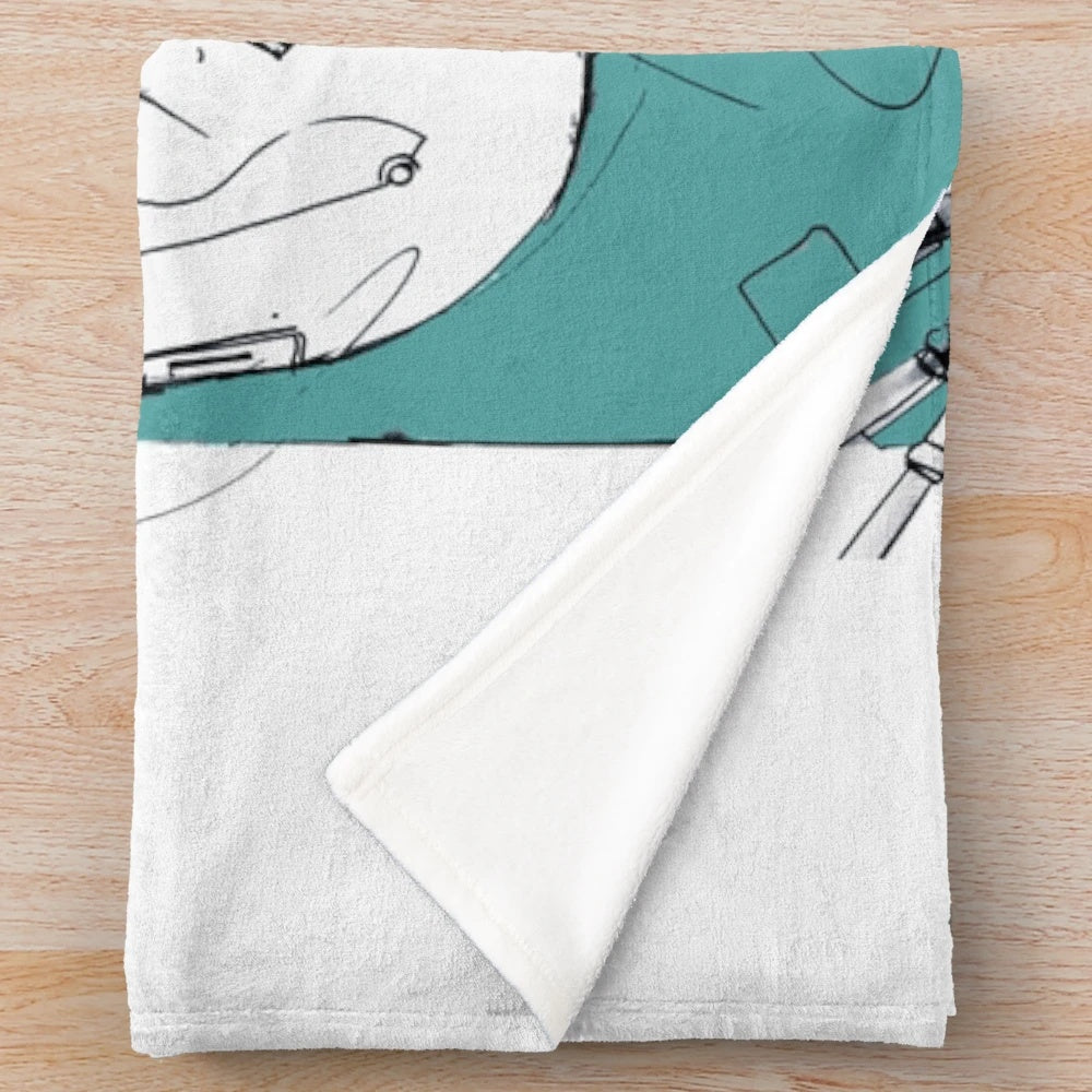 Vaporwave Cyberpunk Plush Blanket featuring a futuristic cyborg girl design