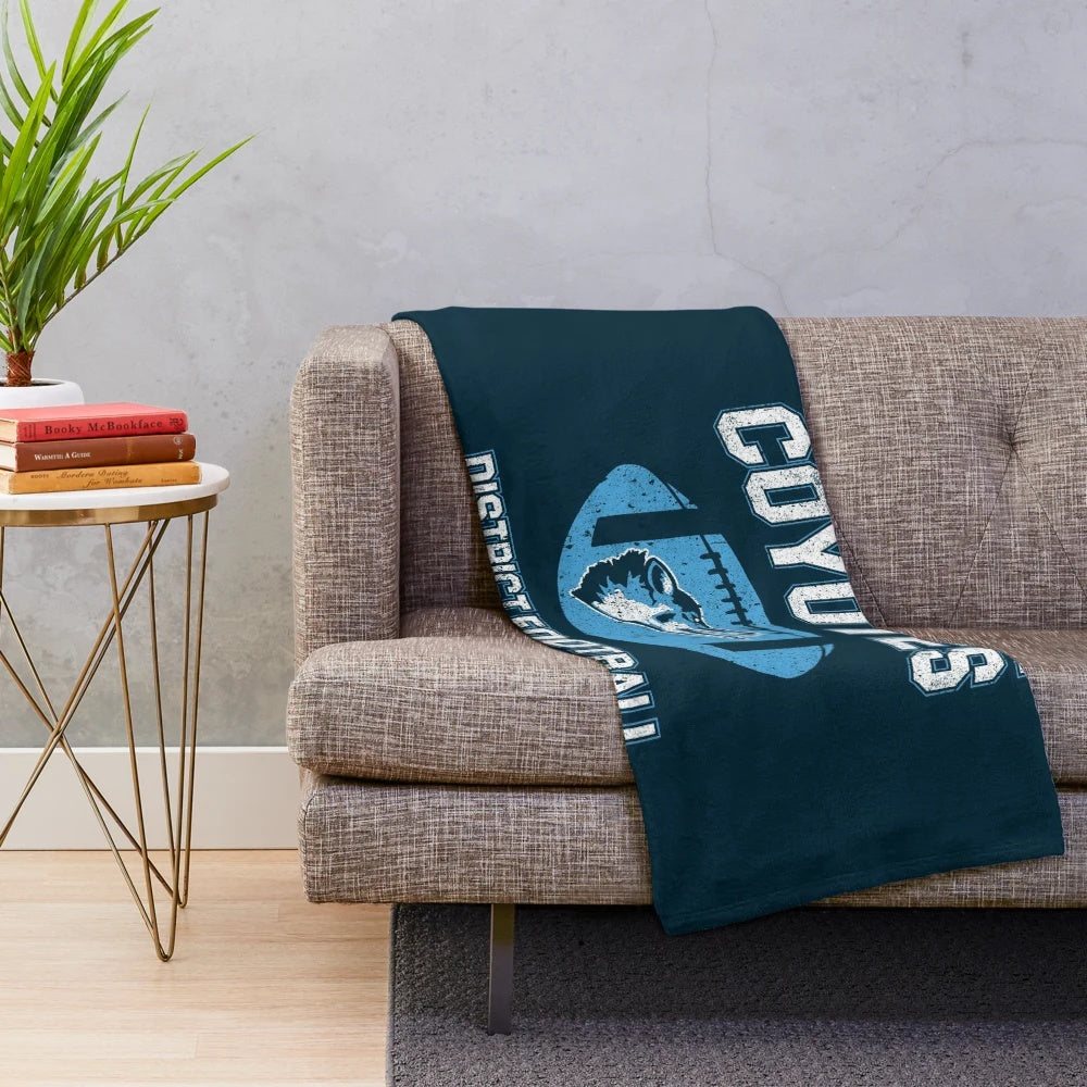 Varsity Blues inspired plush blanket featuring the West Canaan Coyotes football team