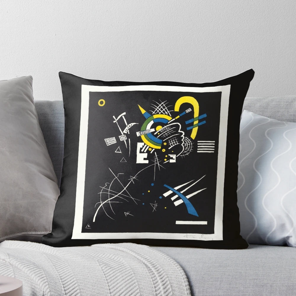 Vasily Kandinsky's Small Worlds VII abstract art design on a signature pillow