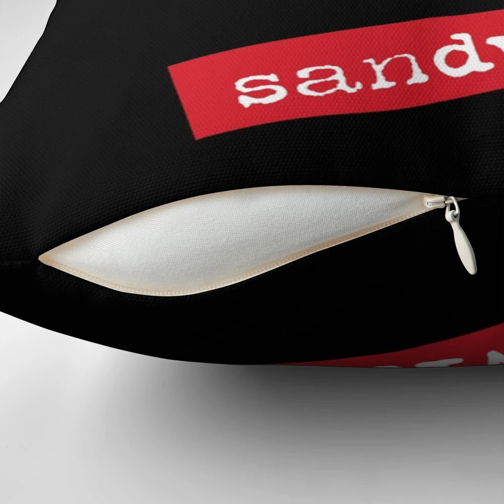 Pillow featuring the lyrics "He just smiled and gave me a Vegemite sandwich" from the Men at Work song "Down Under
