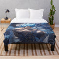 Vegeta inspired plush blanket featuring saiyan warrior