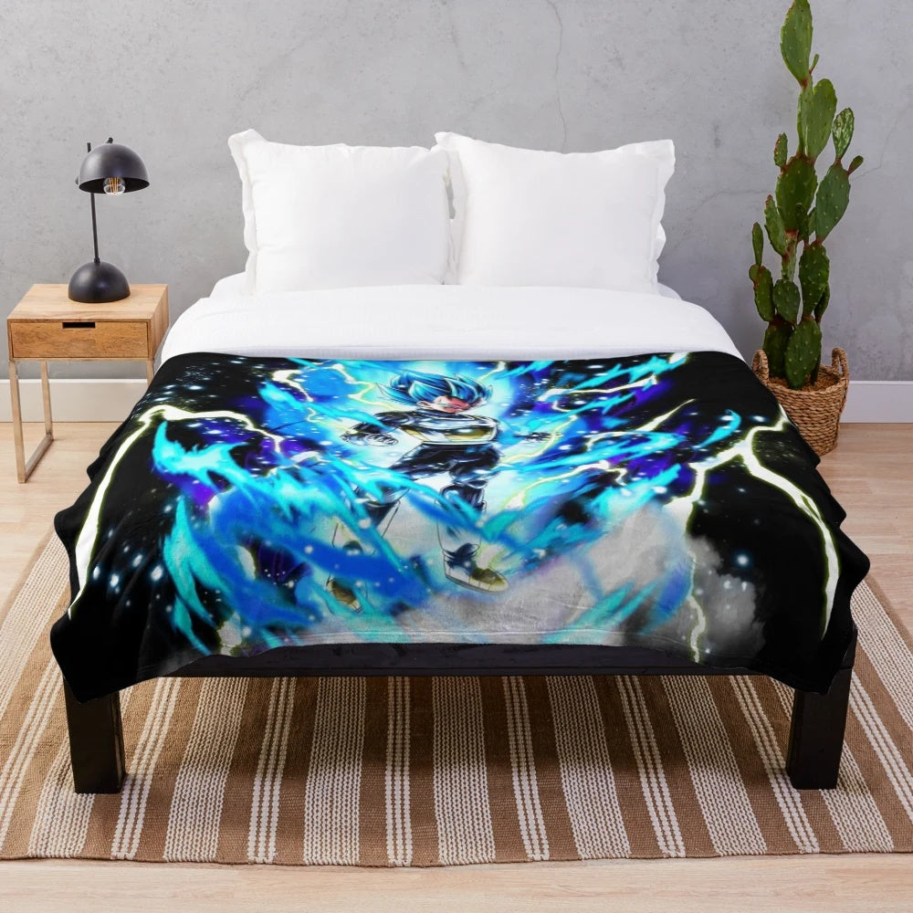 Vegeta Super Saiyan Blue Inspired Plush Blanket