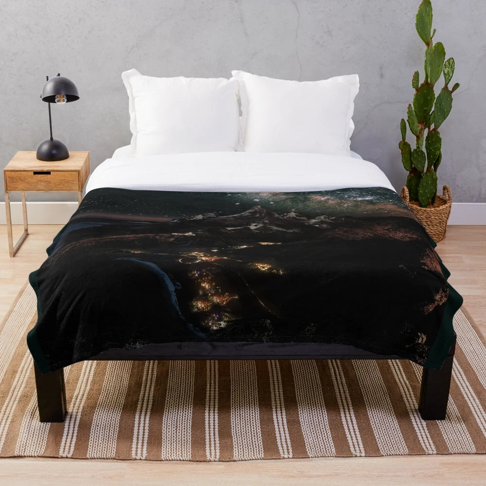 Velaris-inspired plush blanket featuring the Night Court and Prythian elements