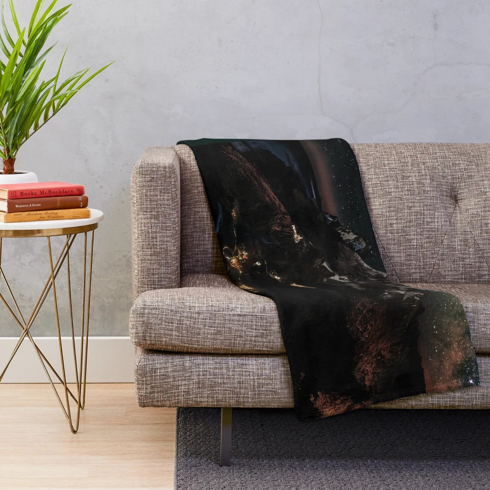 Velaris-inspired plush blanket featuring the Night Court and Prythian elements