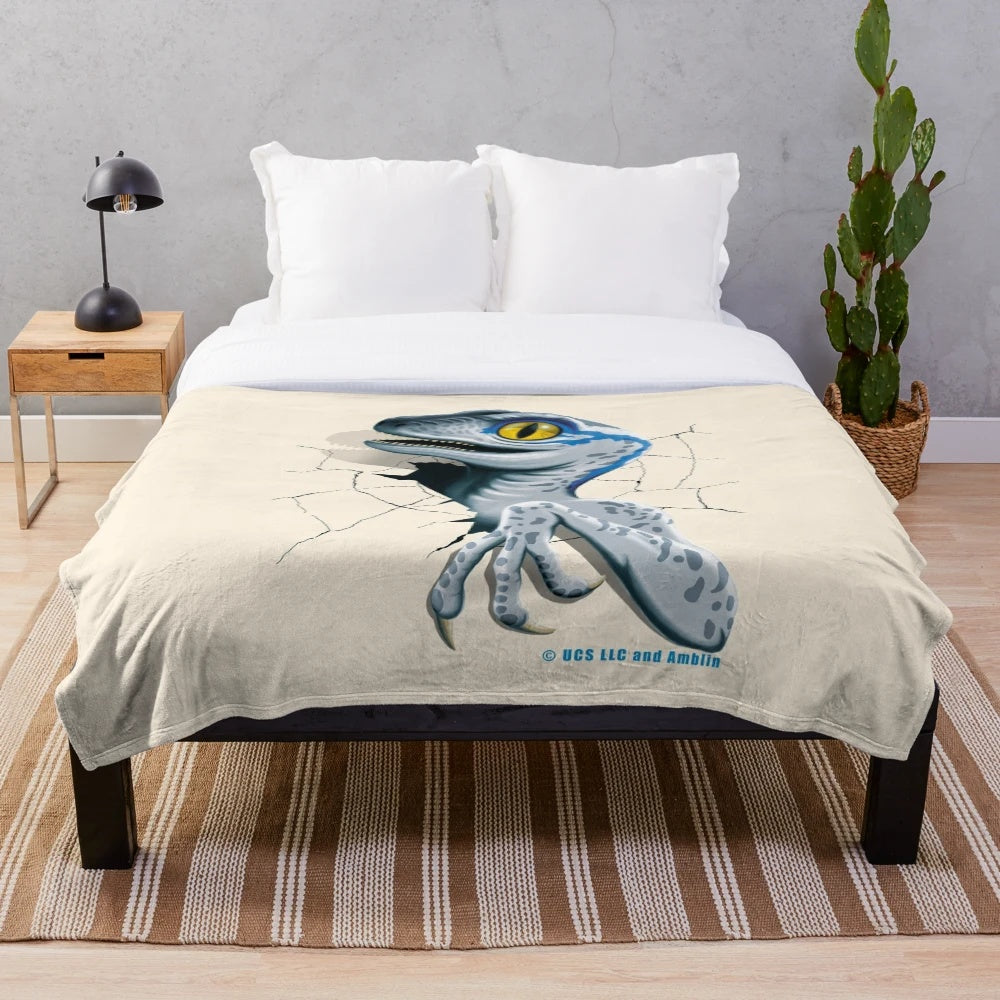 Soft plush velociraptor blanket for baby dinos
