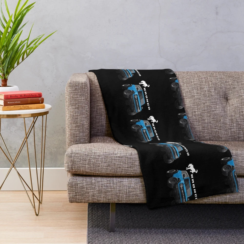 Velocity Blue Ford Bronco Inspired Plush Blanket