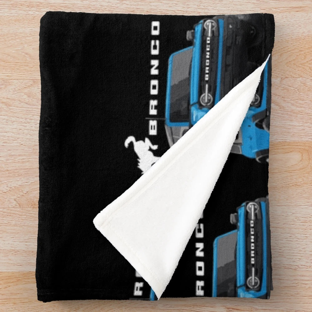 Velocity Blue Ford Bronco Inspired Plush Blanket