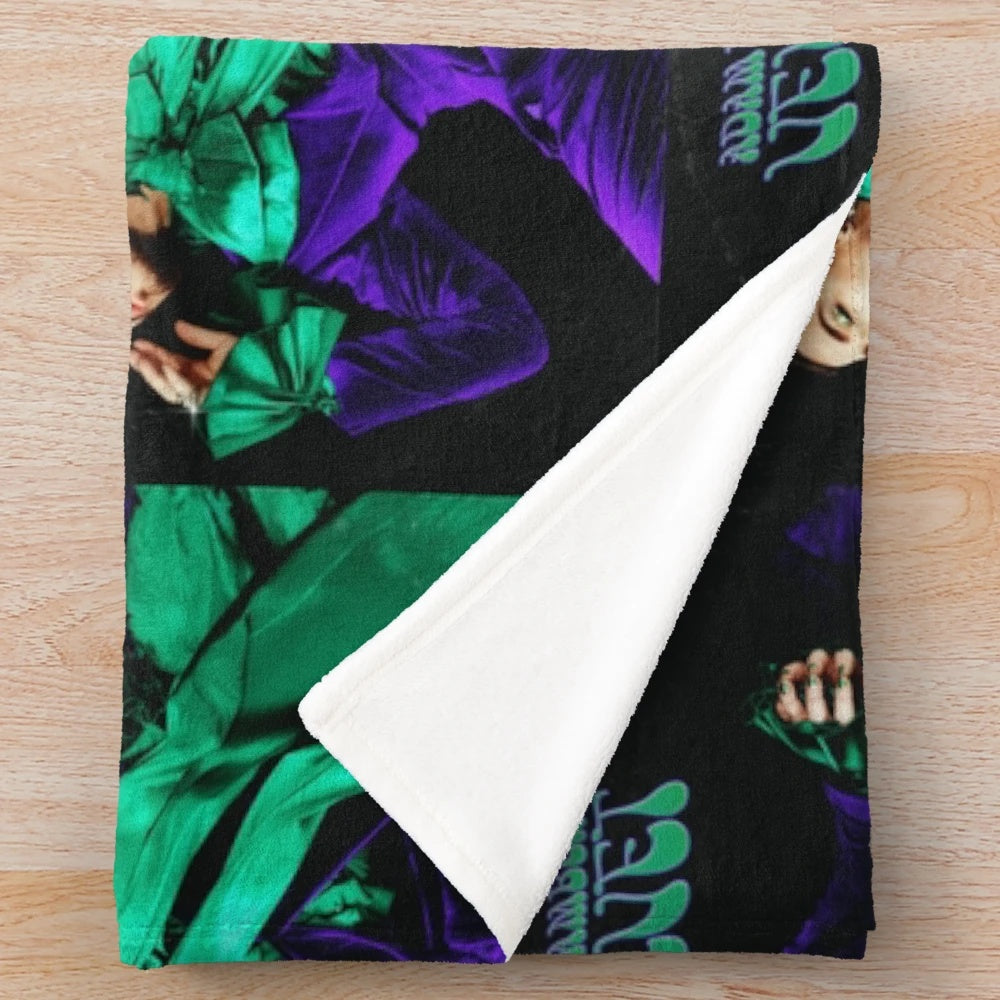 Velvet-inspired plush blanket featuring Adam Lambert's image