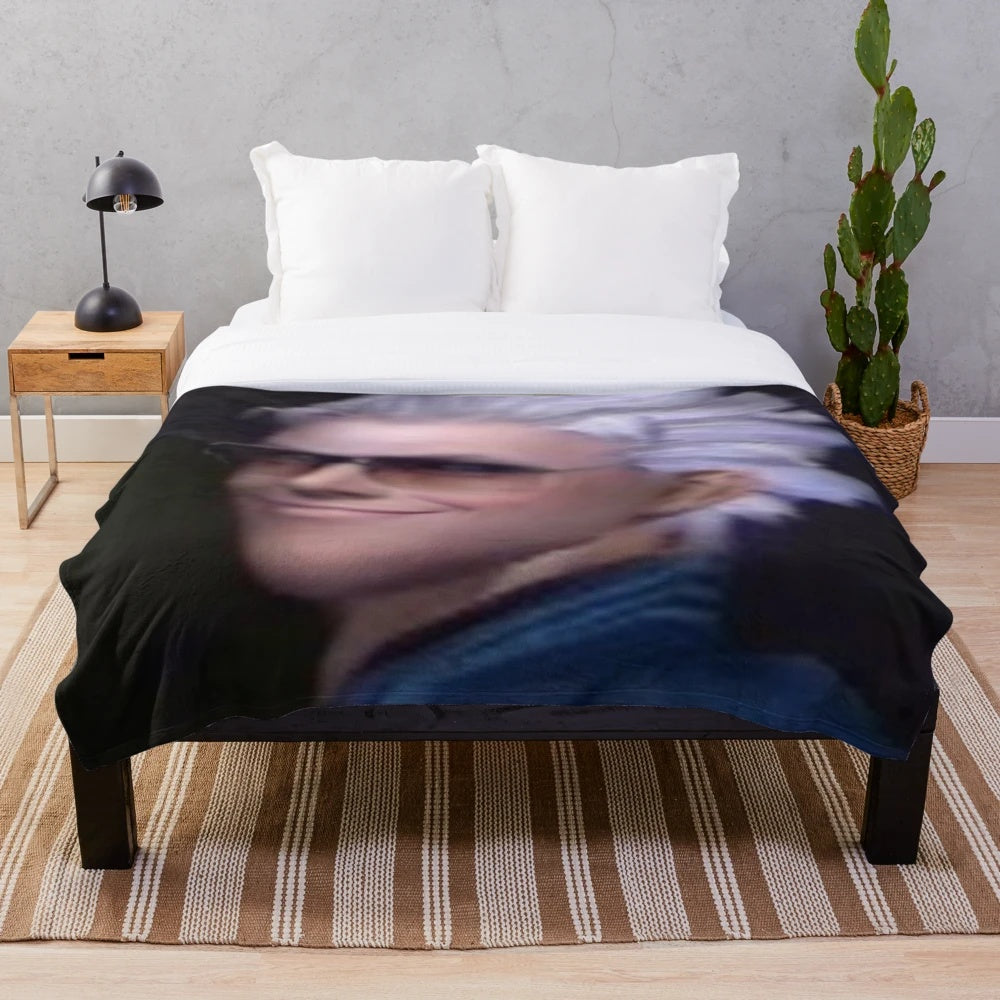 Vergil-inspired plush blanket featuring the character from the Devil May Cry video game series