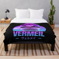 Vermeil-inspired plush blanket with kawaii anime character design