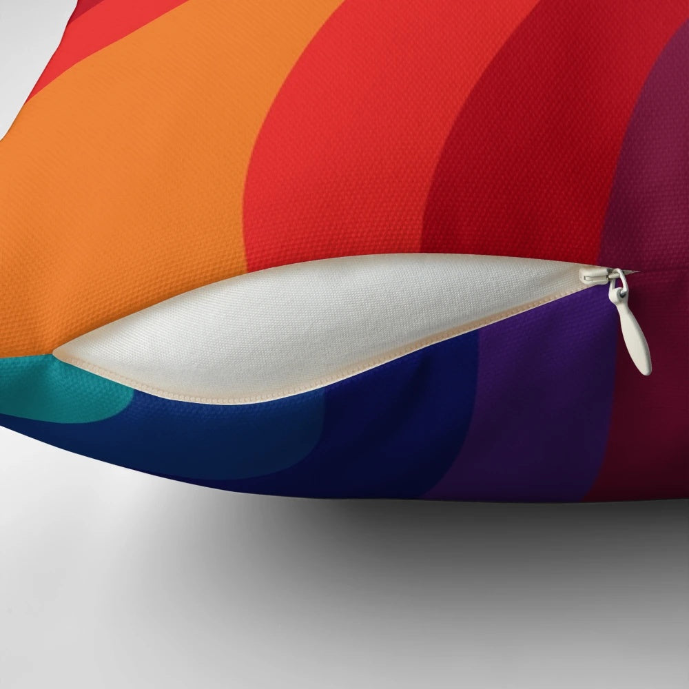 Vernera retro modernist Scandinavian style pillow with colorful circle pattern
