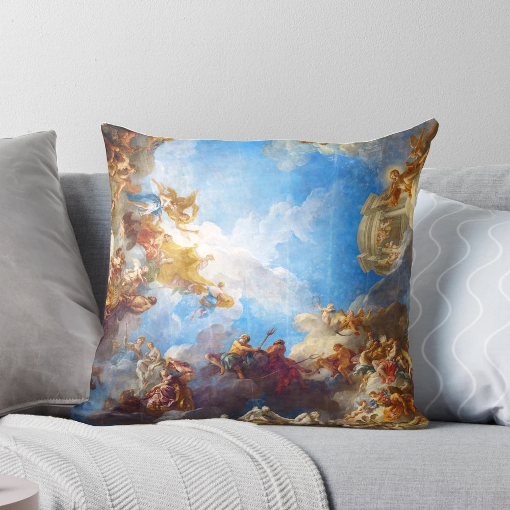Pillow featuring the ceiling painting of the Hercules room in the Chateau de Versailles, France.