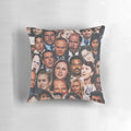 A decorative pillow featuring a collage of images from the popular TV show "The Office"