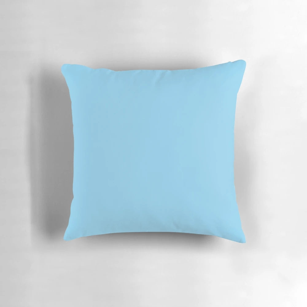 Soft, plain blue pillow in a variety of shades