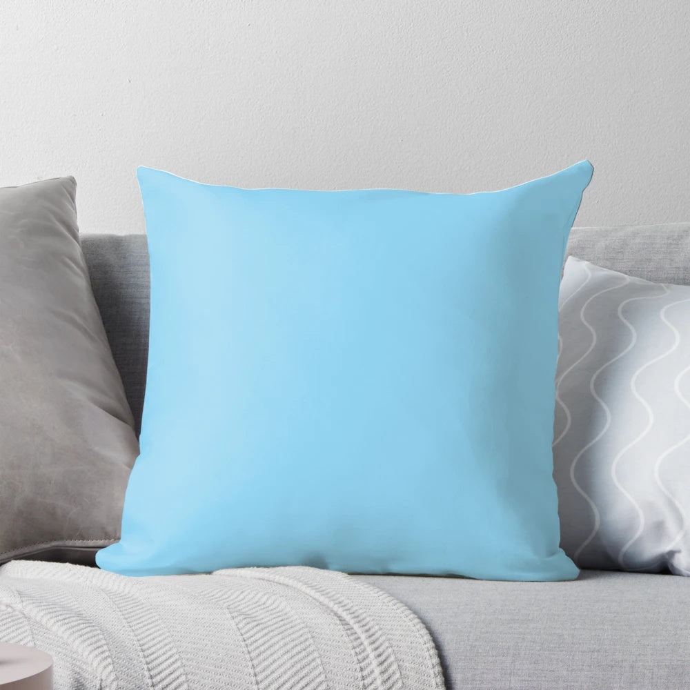 Soft, plain blue pillow in a variety of shades
