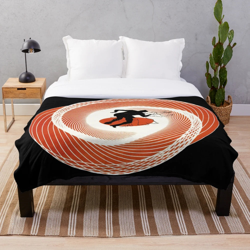 Vertigo plush blanket with Saul Bass-inspired design