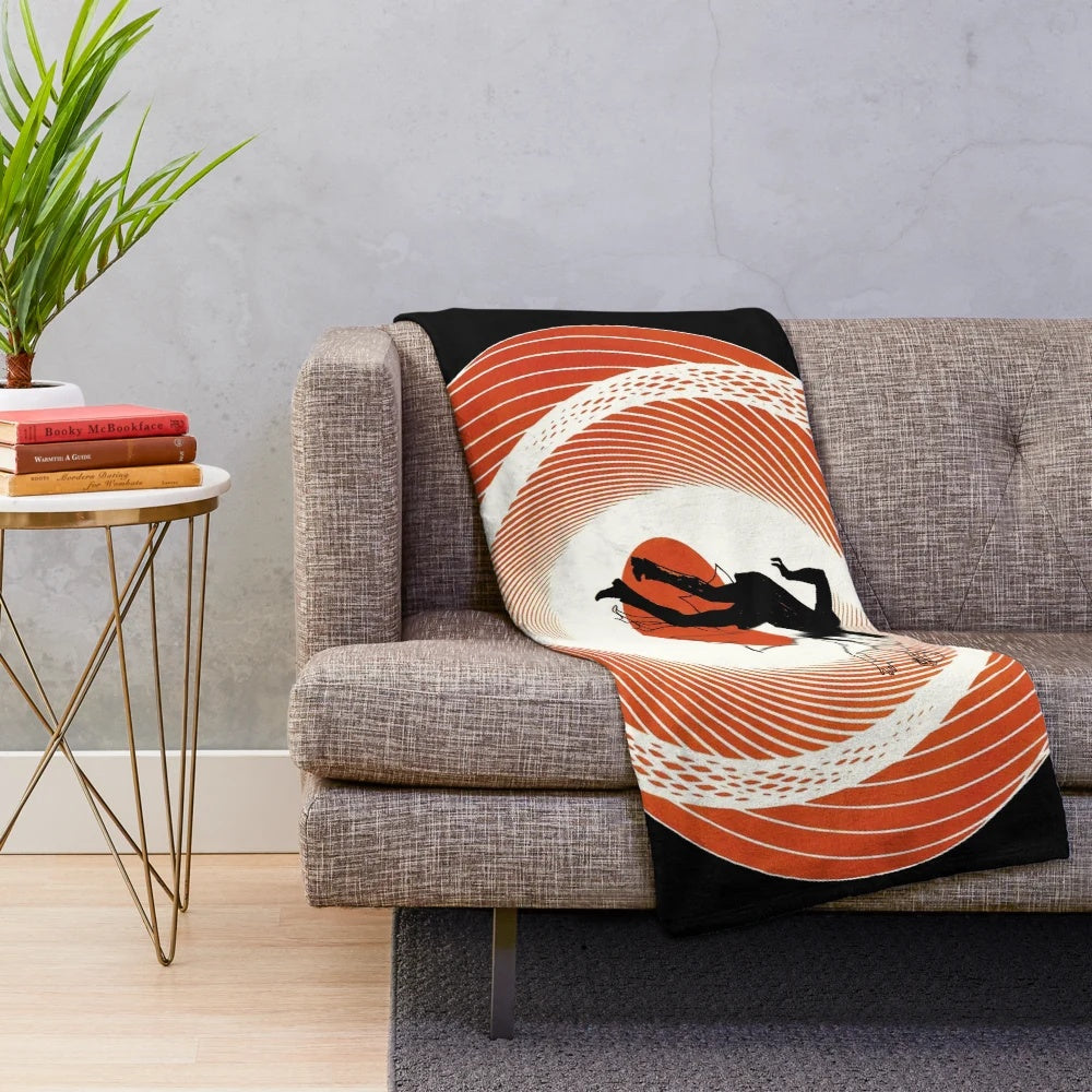 Vertigo plush blanket with Saul Bass-inspired design