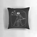 A Vetruvian-inspired pillow featuring an electric guitar, celebrating the fusion of classical art and heavy metal music.