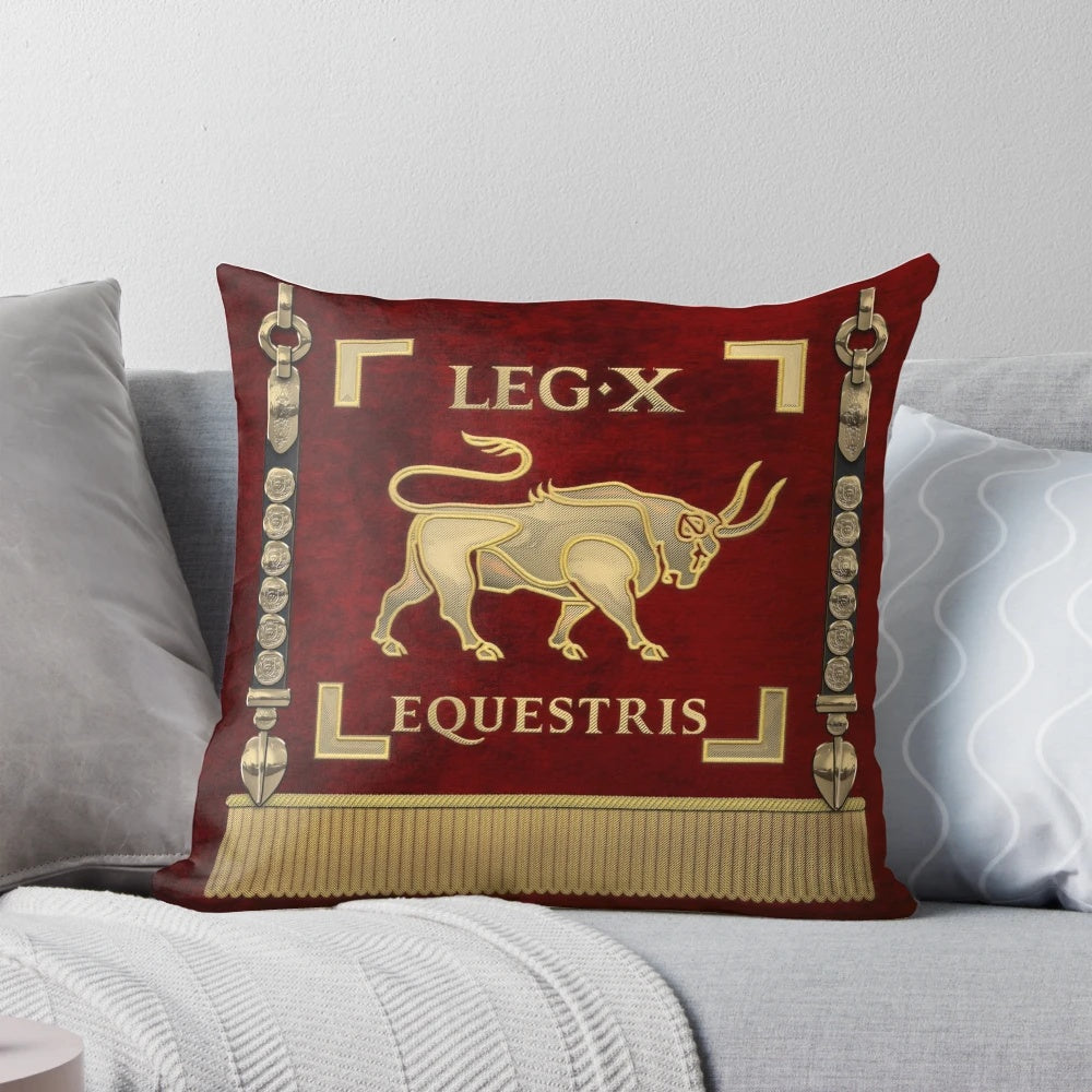 Pillow depicting the standard of the 10th Mounted Roman Legion (Legio X Equestris)