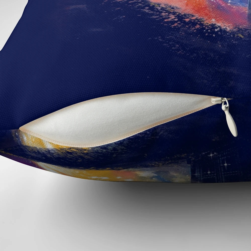 Colorful and artistic 13th Doctor Doctor Who themed throw pillow