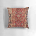 Vintage-inspired rug print pillow with 17th century Afghan design
