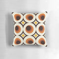 Colorful 1970s inspired mid-century modern circle pattern throw pillow