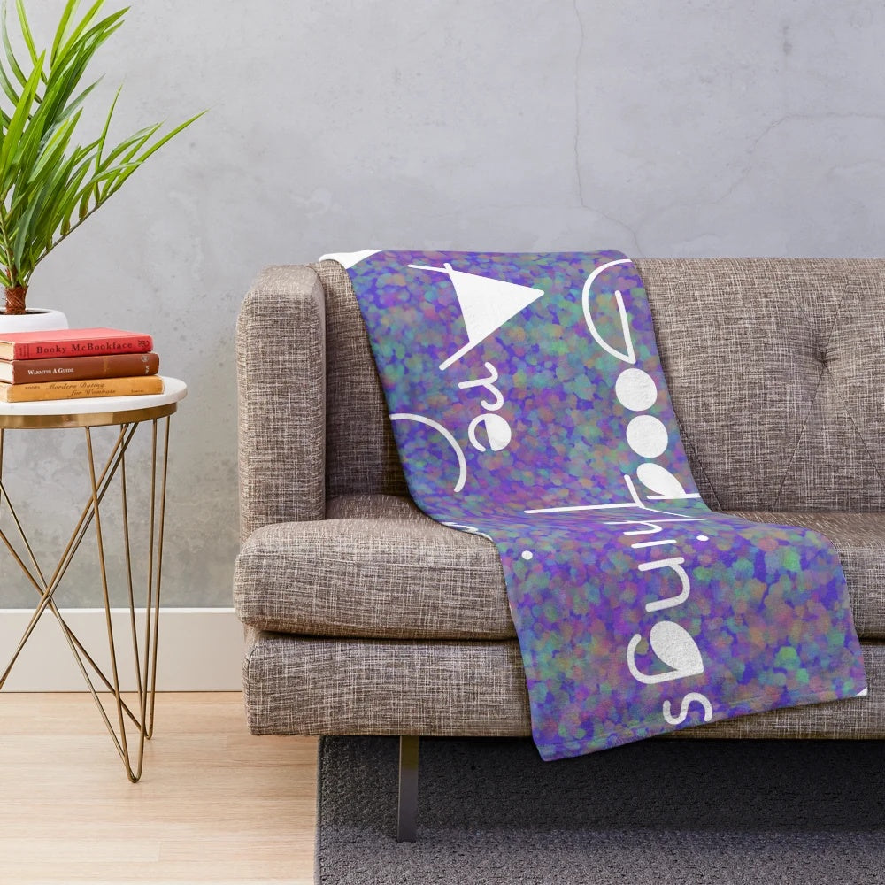 Colorful 2 plush blanket with good things coming design