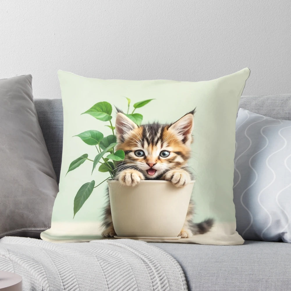 Vibrant 3D background featuring artistic patterns of cute cat breeds, ideal for home decor and lifestyle products