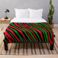 Colorful 90s pattern plush blanket with tribal design