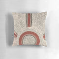 Colorful aboriginal dot art design on a throw pillow, featuring intricate patterns and circles inspired by Australian indigenous culture.