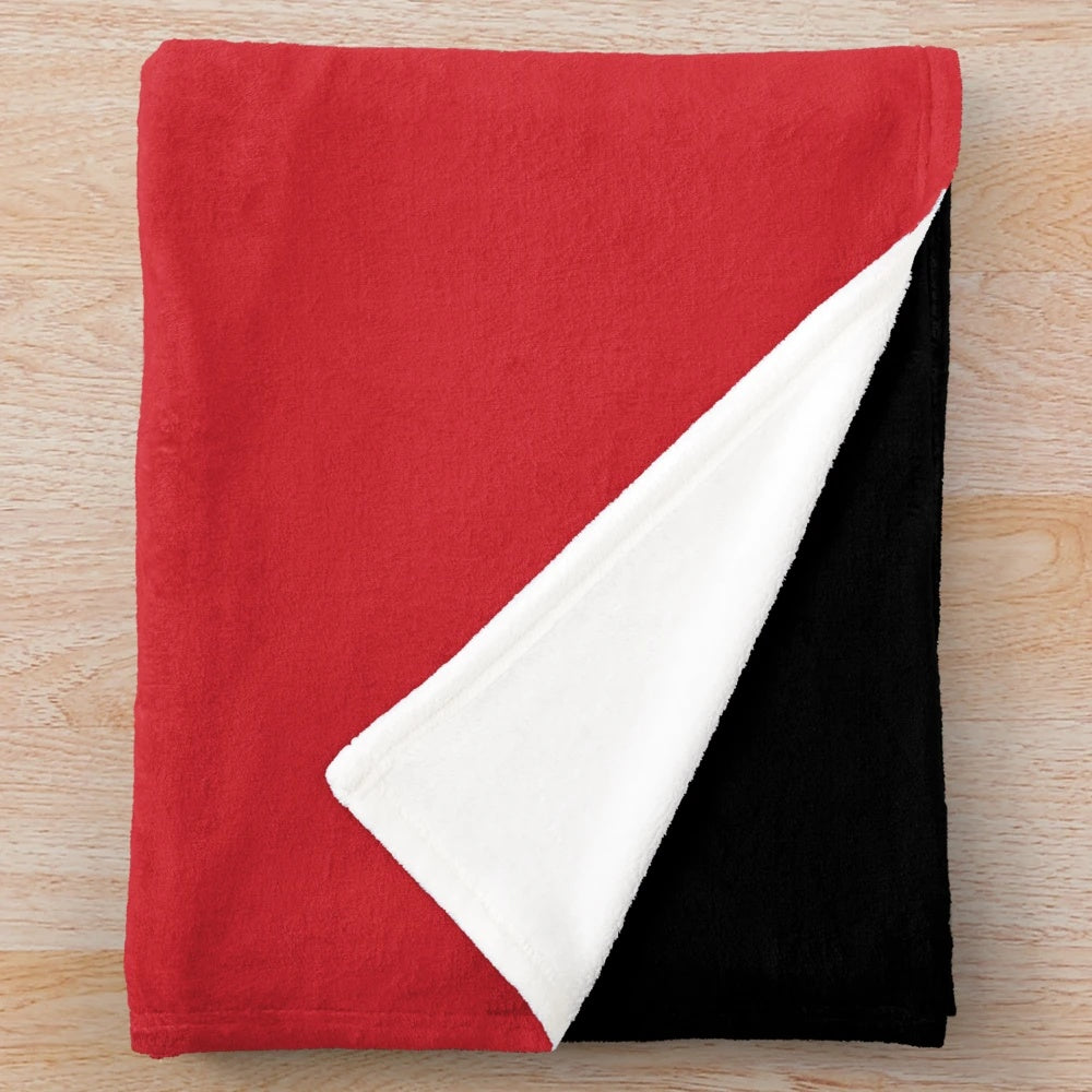 Aboriginal Flag #3 Plush Blanket with bold red, black, and yellow design