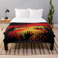 Colorful aboriginal art design plush blanket