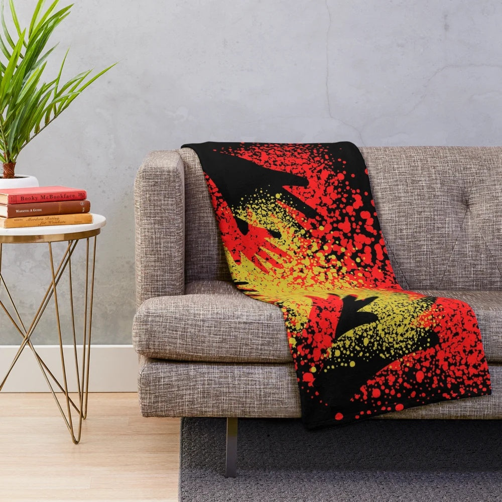 Colorful aboriginal art design plush blanket