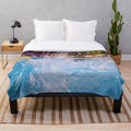Colorful abstract patterned plush blanket