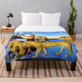 Colorful abstract animal print plush blanket