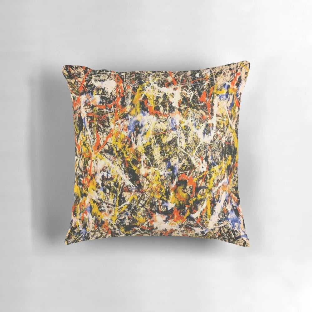 Colorful abstract painting in the style of Jackson Pollock