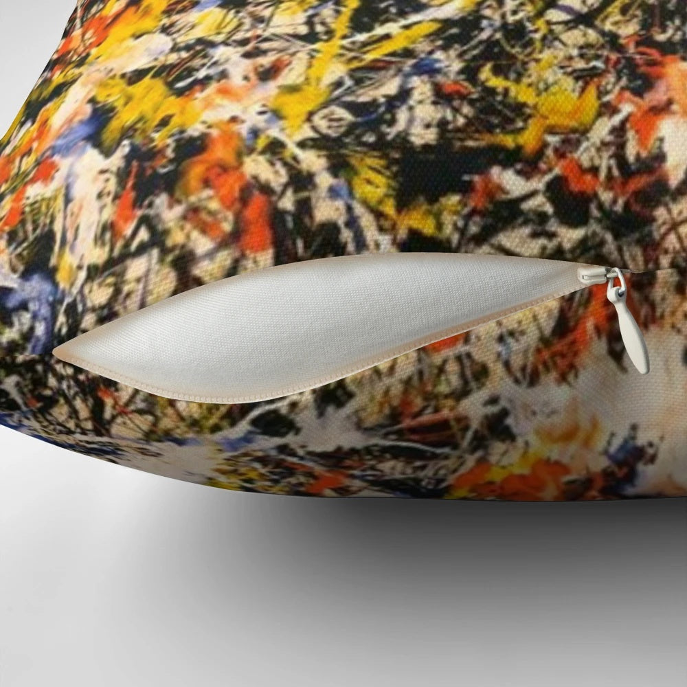 Colorful abstract painting in the style of Jackson Pollock