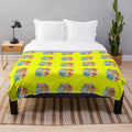 Colorful abstract art painting design on plush blanket