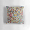 Circles of Life abstract art pillow with earthy, tribal-inspired design