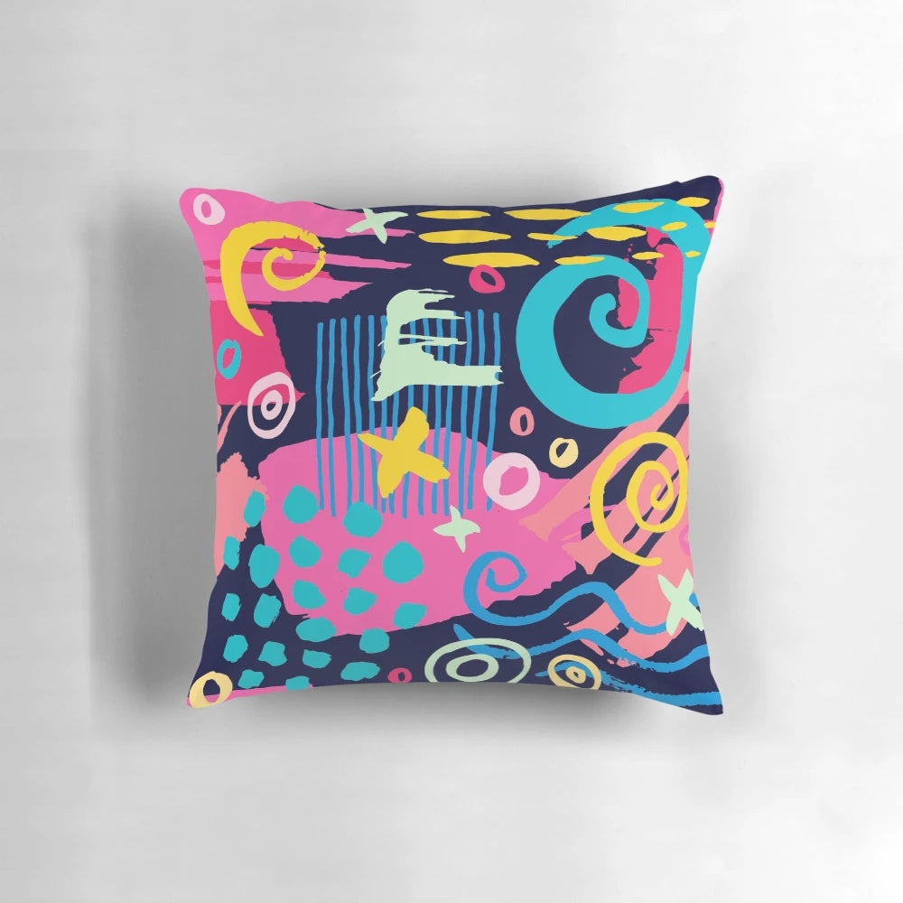 Colorful abstract art pattern decorative throw pillow for modern home decor