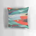 Vibrant abstract painting of a colorful bird flying freely on a throw pillow
