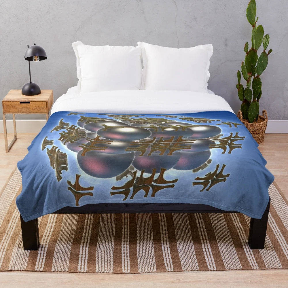 Colorful abstract cube design plush blanket