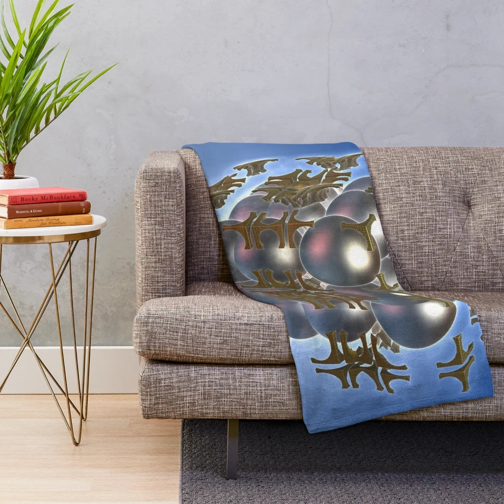 Colorful abstract cube design plush blanket