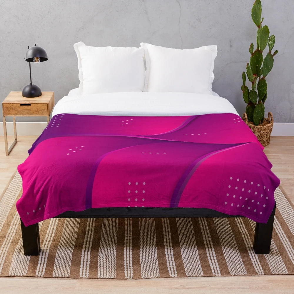 Colorful abstract pattern plush blanket for home decor