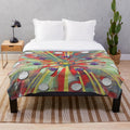 Vibrant abstract flower plush blanket