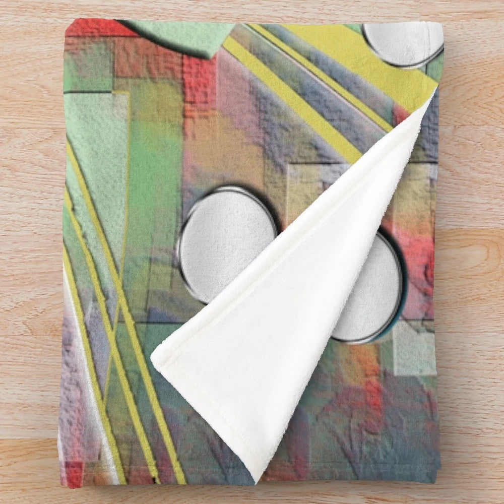 Vibrant abstract flower plush blanket